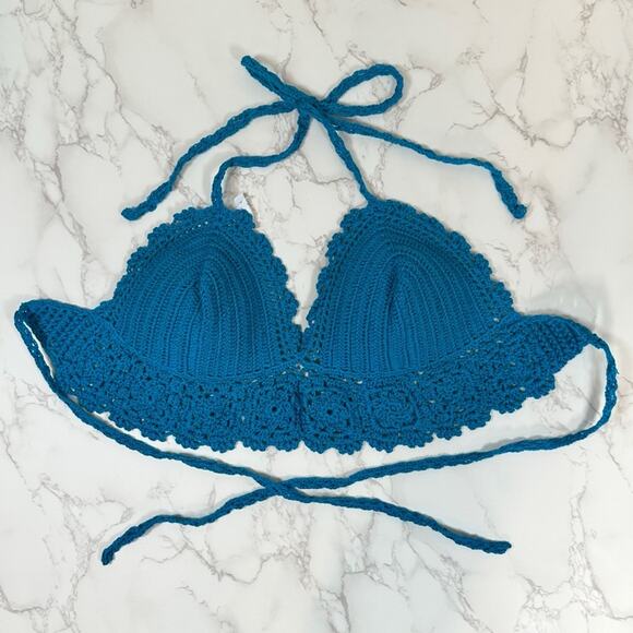 Blue Crochet Halter Top - Picture 9 of 11